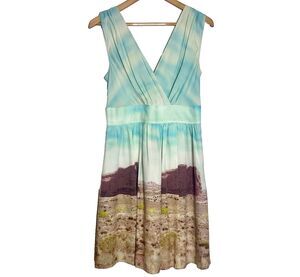 PLENTY TRACY REESE Silk Little Mesa Perfect Dress Landscape Photo Print Size 10
